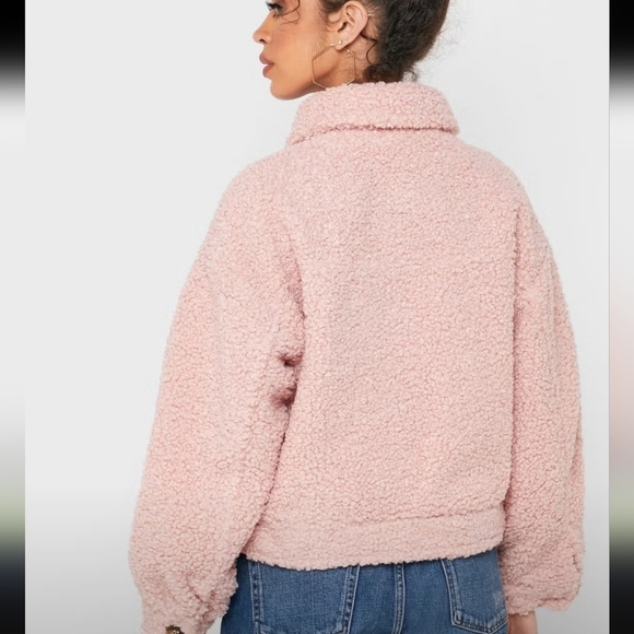 Teddy sherpa jacket forever 21 pink SZ S - Picture 2 of 8